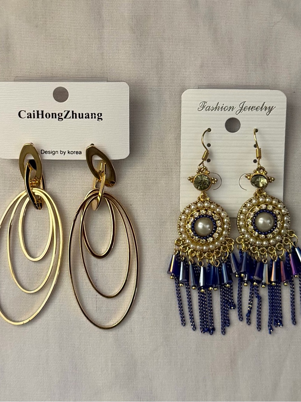 New Glam Rhinestone Tassel Statement Earrings $15 Each